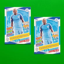 Match Attax UCL Manchester City Fernandinho Error + Correct Card MC 11 MC 12