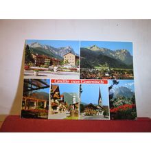 multiview, GARMISCH-PARTENKIRCHEN, GERMANY, used postcard 1977 postmark =