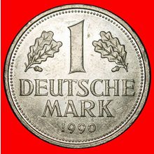 Ⰶ NOT COMMUNIST TYPE (1950-2001):GERMANY★1 MARK 1990F BADEN★LOW START★NO RESERVE