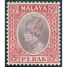 Perak 1936 25c dull purple & scarlet SG96 unused