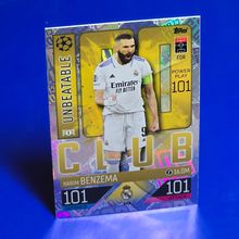 Match Attax 2022 2023 Karim Benzema Real Madrid Unbeatable 100 Club 101 #459