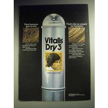 1974 Vitalis Dry 3 Hair Control Hairspray Ad!