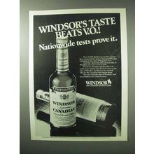 1983 Windsor Canadian Whisky Ad - Beats V.O.!