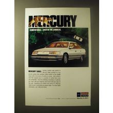 1989 Mercury Sable Ad - mercury Comfortable. Even in the corners