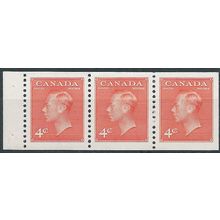 Canada 1950 SG423ca 4c Vermillion Booklet Pane of 3 Mounted Mint . ..