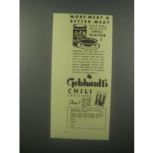 1937 Gebhardt's Chili Con Carne Ad - More meat & better meat