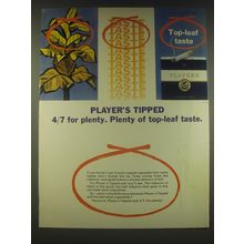 1965 Player's Cigarettes Ad - Player's Tipped 4/7 for plenty.