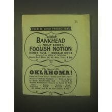 1945 Foolish Notion and Oklahoma Plays Advertisement - Theatre Guild Productions