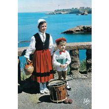 Biarritz French France Groupe Basque Drum Chelitztarrak Fashion Costume Postcard