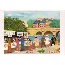 Hector Trotin Bouquinisten An Der Seine Painting Postcard