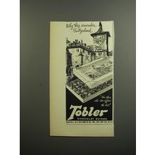 1952 Tobler Chocolat Suisse Ad - Why they remember Switzerland