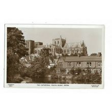 Ripon, The Cathedral From South Front, Yorkshire, RP Postcard.