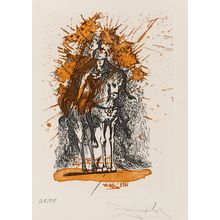 Salvador Dalí (1904-1989). Cavalier casqué aux papillons, from La vida es sueño,