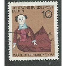 BERLIN -1968 10pf+5 'HUMANITARIAN RELEIF FUNDS' FINE USED (EBID44-716)
