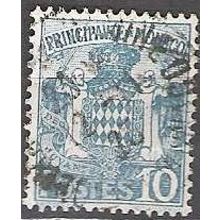 Monaco 1924 Michel 77 O Cote (2008) 0.25 € Armoiries Cachet rond