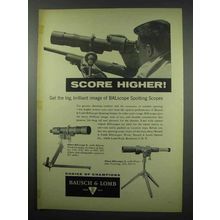 1954 Bausch & Lomb BALscope Spotting Scope Ad - Score