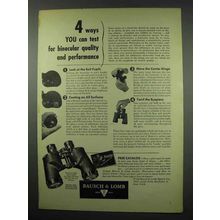 1954 Bausch & Lomb Binocular Ad - Quality Performance