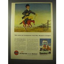 1956 Gulf Gulfpride H.D. Select Motor Oil Ad - Charger