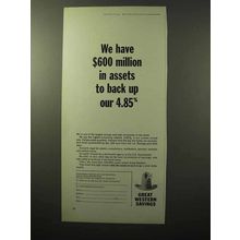 1964 Great Western Savings Ad - $600 Million in Assets