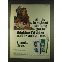 1976 True Cigarettes Ad - All The Fuss About Smoking