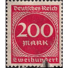 GERMANY, EMPIRE, number in circle, red 1923, 200M