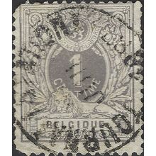BELGIUM, Lion Couchant, grey 1884, 1c, #3