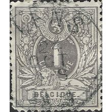 BELGIUM, Lion Couchant, grey 1884, 1c, #5