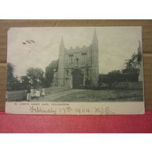 st. john's abbey gate, COLCHESTER, ESSEX , used antique postcard 1904 pm /