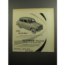 1951 Hillman Minx Car Ad - Ladies love its lines