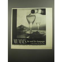 1956 Mumm's Champagne Advertisement - Mumm's the word for champagne