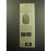 1957 J. Press Fashion Ad - J. Press Dacron and Cotton Worsted-weave suits