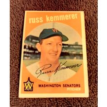 Topps 1959 Russ Kemmerer # 191 Washington Senitors Pitcher 4.0 VG/EX Condition