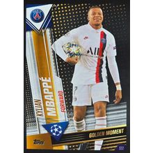 Topps Match Attax 101 Club Hero No. S32 Kylian Mbappe GOLDEN MOMENT Sticker Card