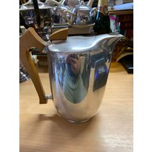 VINTAGE PICQUOT WARE ART DECO STYLE MAGNAILIUM & WOOD COFFEE POT (P5)
