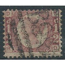 1870 SG48/9 1/2d Rose Plate 13 Good/Fine Used Check Letters "RD".