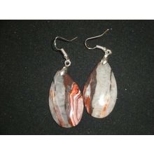 Exquisite banded onyx teardrop earrings 31x21mm grounding power