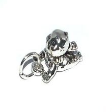 Sterling Silver Infant Cherub Crawling Charm Pendant