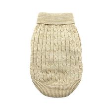 Dog Cable Knit 100% Cotton Sweater Oatmeal 3X-LARGE