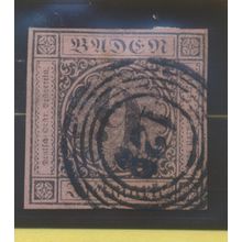 Baden Stamp Scott #4, Used, Circular "128" Cancel