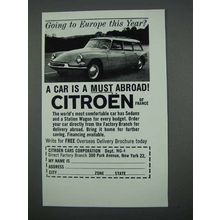 1962 Citroen Car Ad - Going to Europe this Year?