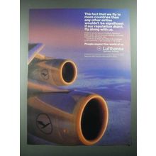 1988 Lufthansa Airlines Ad - We Fly to More Countries
