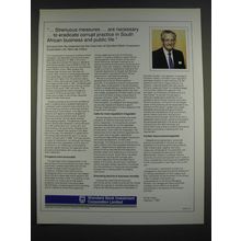 1989 Standard Bank Investment Corporation Limited Ad - Strenuous measures