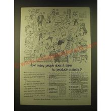 1952 American Meat Institute Ad - How many people does it take to produce