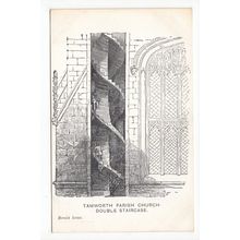 Parish Church Double Staircase Tamworth Postcard Herald Series