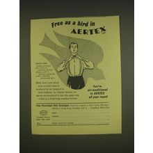 1955 Aertex Dress Shirt Ad - Free as a bird in Aertex