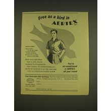1955 Aertex Sports Shirt Ad - Free as a bird in Aertex