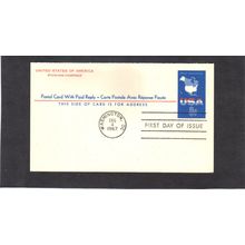FDC UY20 w/Reply 8c Map of United States (No Cachet-U/A) CV39030