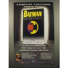 1994 Batman Knightfall Novel Advertisement - A Knight's fall. A hero's quest