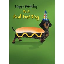 Happy Birthday To A Real Hot Dog - Greeting Card - 00766