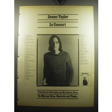 1974 James Taylor In Concert Album Ad - Presented by Peter Asher